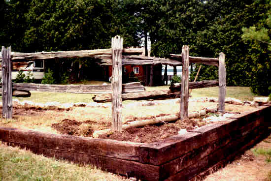 using railway ties on the slope