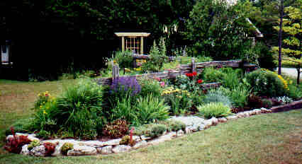 Corner Garden and Arbour from the southwest