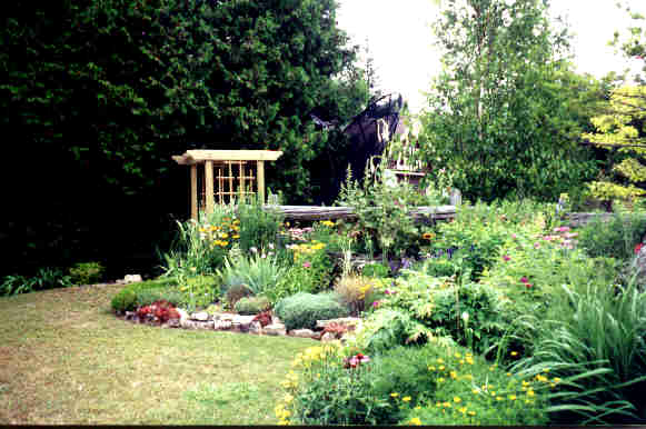 Corner Garden and Arbour from the west